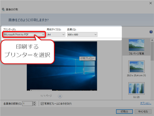 Windows10 パソコン内の写真をl版で印刷する方法と用紙サイズについて Find366